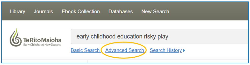 Te Rito Maioha advanced search option