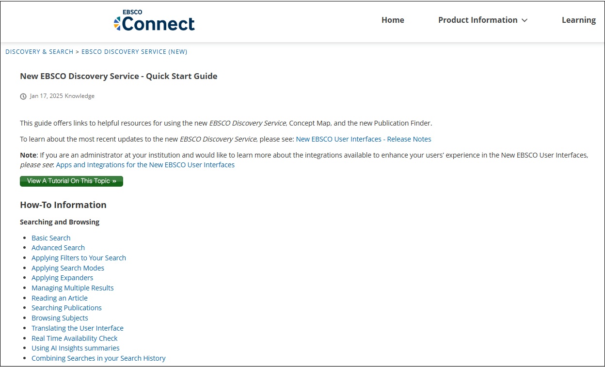 Image of Ebsco help page