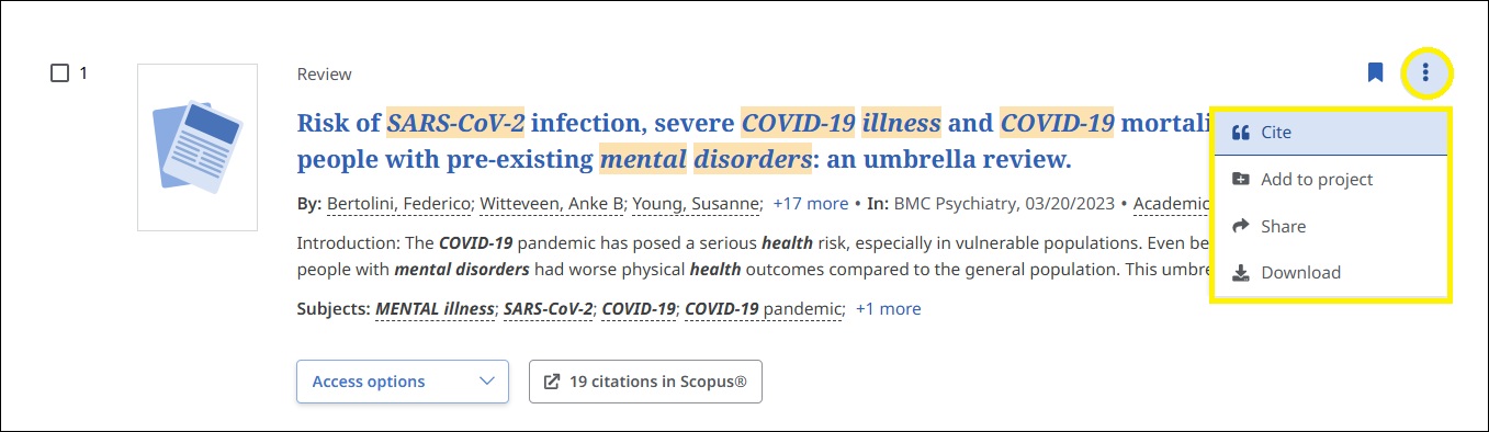 More tools in Ebsco