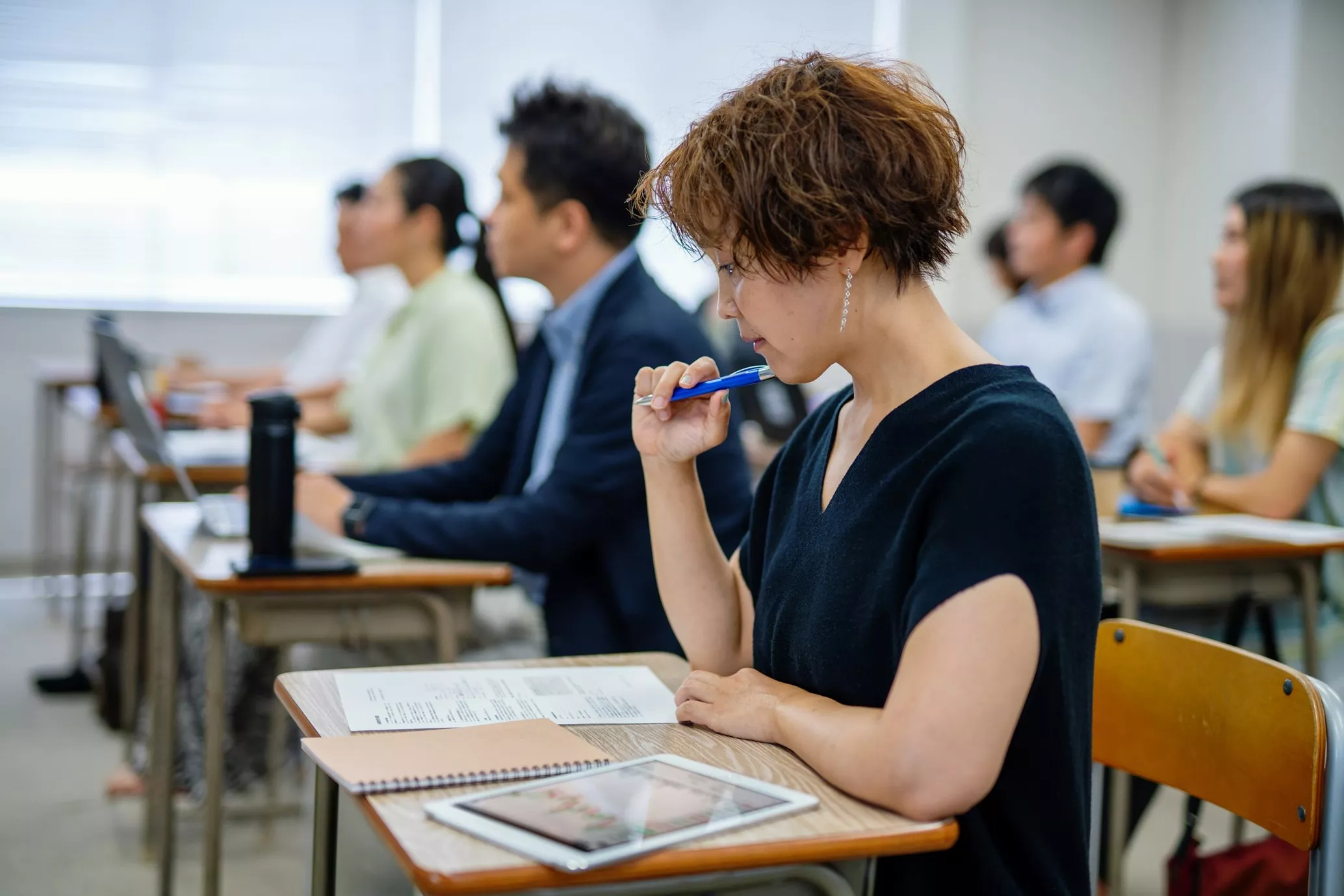 classroom of adult learners